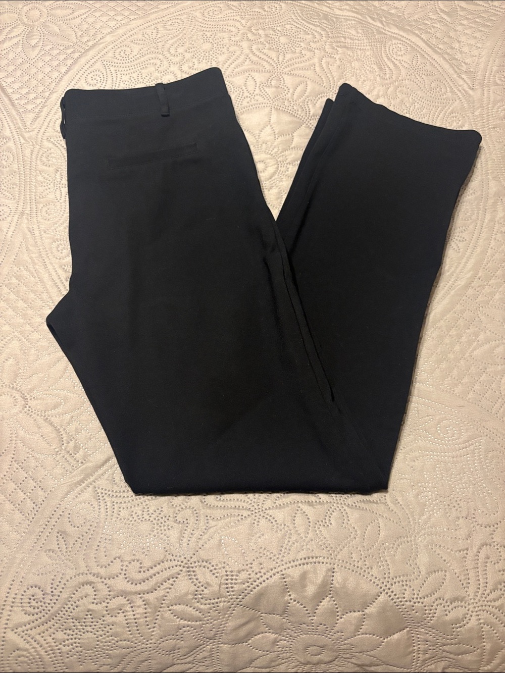 Betabrand Black Straight-Leg Trousers